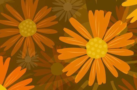 Orange Daisy - collage, daisy, abstract, orange flowers