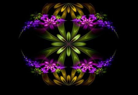 Image00002DN - fractal, purple, green, basket, gold, flower