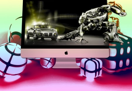 Mac - apple, mac, car, robot