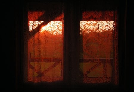 window - west, curtain, scene, window