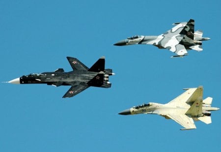 Sukhoi Su-47, Su-27,Su-30 - su30, su47, su27, fighter, plane