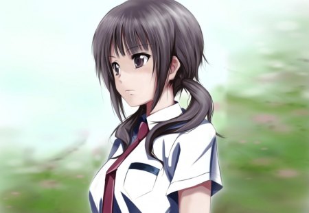 Okita Sawa - black hair, okita sawa, ponytail, tari tari