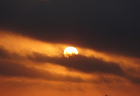 Cloudy Sunrise - sky, sunrise, sun, clouds