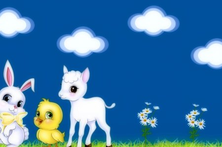 Animals Of Spring Wallpaper - nature, childrens, pretty, animals