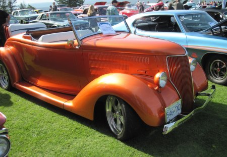 1936 Ford - Chrome, gold color, blue, Photography, Headlights, Plate, Ford, white, green