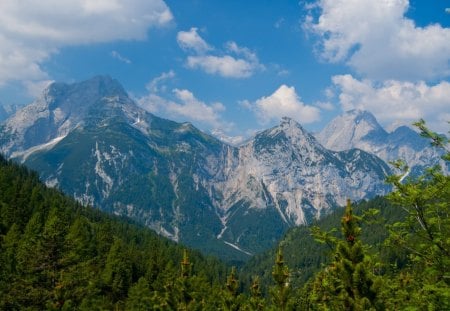 When the Mountains Kiss the Sky - sky, mountains, clouds, karwendel