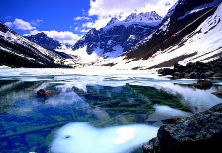 LAKE in WINTER - alberta, banff national park, canada, consolation lakes, rocky mountains