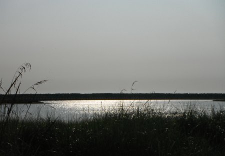 Columbia River Bay - calm, coast, beach, beautiful, oregon, river, sunset, nature, clear, columbia