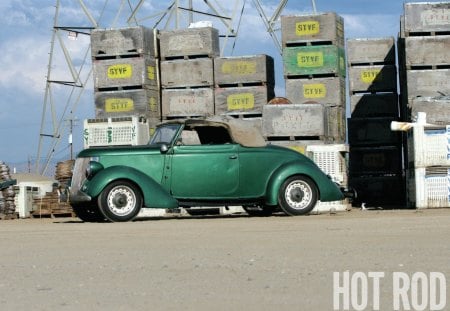 1936-Ford-Cabriolet - classic, ford, green, conv