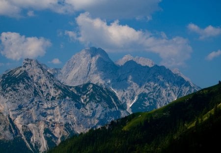 Magnificent Mountains - sky, mountains, clouds, trees, karwendel