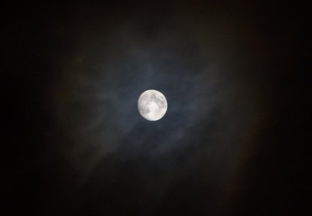 Moon and Clouds - moon, night, sky, clouds