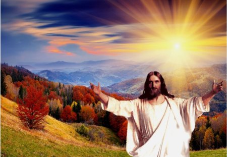 Come to me!!! - lord, christ, nature, jesus, sunshine, tree