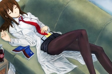 Rest - love, makise kurisu, console, girl, cola, long hair, cute sexy, ps, dr papr, steins gate, brown, xbox 360, novel, anime, video games