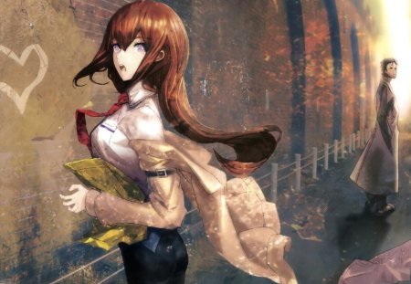 Makise Kurisu Heart - dreams, makise kurisu, heart, ps, steins gate, brown, xbox 360, anime, cute, love, sexy, console, girl, school, long hair, novel, video games, memories