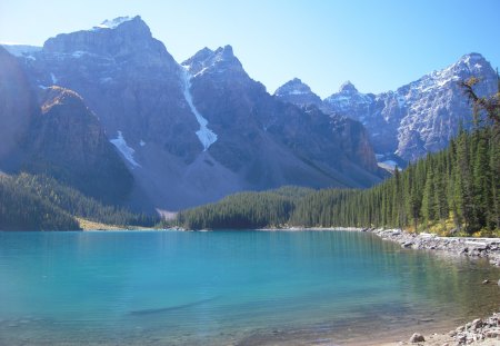 Moraine Lake - canada, lakes, mountains, rocky mountains