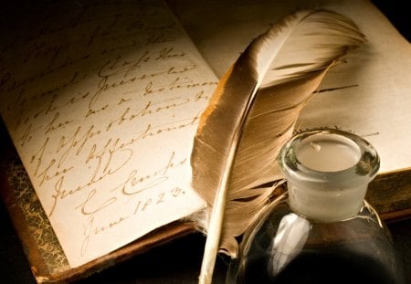 Old Letter - pretty, pen, romantic, beautiful, photography, letter, feather, beauty, romance, old letter, ink, old, paper