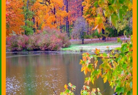 Automnal - frais, couleurs, eau, arbres