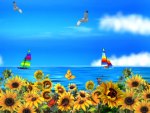 Sunflower Beach 1600x900