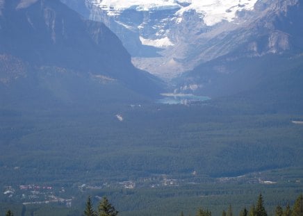 Lake Louise from a distance - wilderness, provincial parks, mountains, lakes