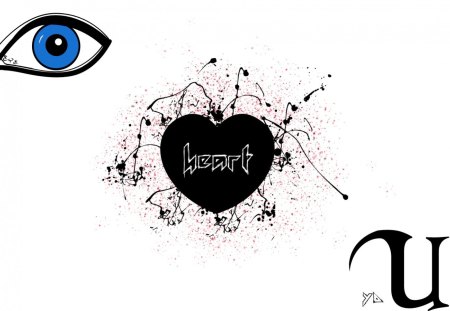 Eye heart You - heart, black heart, graffiti, eye, love, you