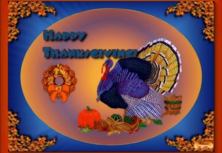 Happy Turkey Day - holidays, autumn, thanksgiving, turkey, birds