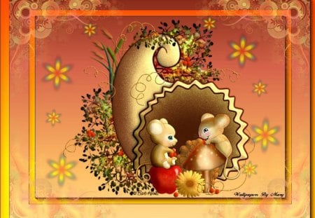 Mousy Thanksgiving - thanksgiving, holidays, autumn, mice