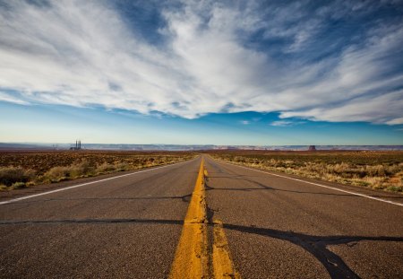 Beautiful View - clouds, blue, beautiful, road, canon, view, nice, country, sky