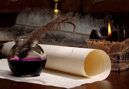 Beautiful... - beauty, candle, photography, candles, light, lovely, pretty, romantic, beautiful, romance, paper, feather, ink