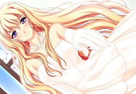 Ayami Niina - bride, anime, anime girl, ayami niina, yellow, koi mekuri clover