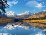 moon reflection in a lake