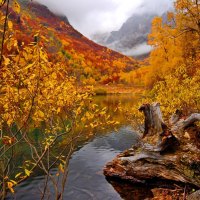 Autumn mountain river