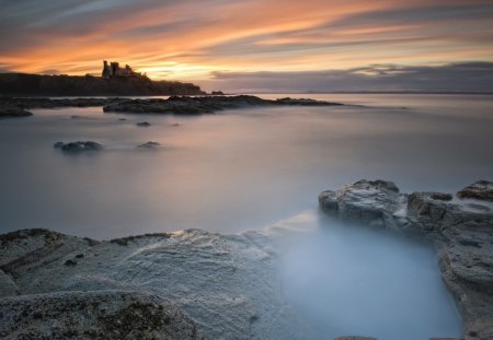 Fog on the Sea - oceans, nature, coast, fog, sea