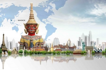 *** Bangkok *** - miasto, fantasy, abstrakcja, morze