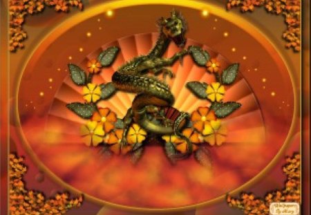 Autumn Dragon 1280x1024 - dragons, chinesedragon, fantasy, autumn