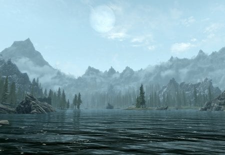 Skyrim: Lakeside - scenery, landscape, skyrim, bethesda