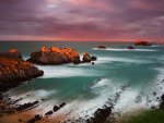 fabulous sunset in cantabria spain