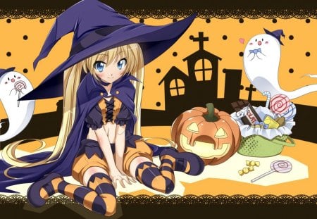 Look...Striped Stockings for Halloween - moon, ghost, anime, pumkin, cape, s, orange, witch hat, witch, black, halloween, stocking, scary house, candy