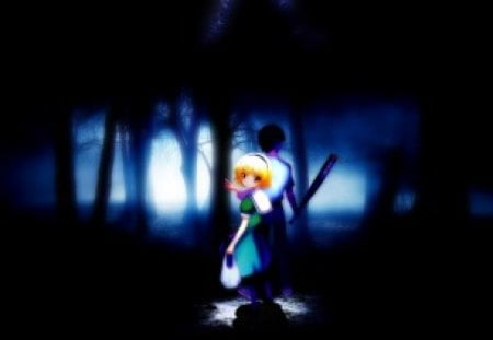 Dark Forest - girl, sonozaki mion, blood, darkness, higurashi no naku koro ni, houjou satoko, furude rika, maebara keiichi, ryuguu rena, anime, sonozaki shion