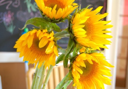 Warm Autumn LOVEâ™¥ - love, sunflowers, fresh, autumn, always, brilliant, bouquet, yellow, forever, warm, green, bright color