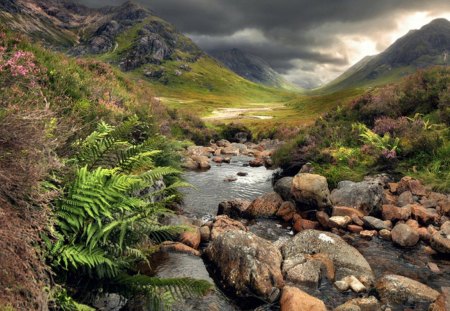 The Valley - clouds, nature, rivers, valley, sky