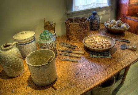 GREAT GRANDMA'S KITCHEN - museums, utensils, ancient, vintage, olden days, indoors, antique