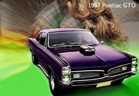 1967 Pontiac GTD - abstract, car, 3d, cars, pontiac