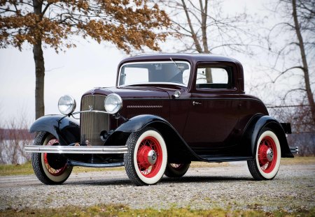 1932 Ford Model 18 Deluxe 3 Window - deluxe, hot, ford, antique, model, three, window, car, vintage, hotrod, classic, 32, old, 1932, rod, 3, coupe, 18