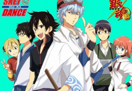 Gintama & Sket Dance Crossover - gintama, switch, himeko, bossun, anime-manga-sket dance, team of gintama