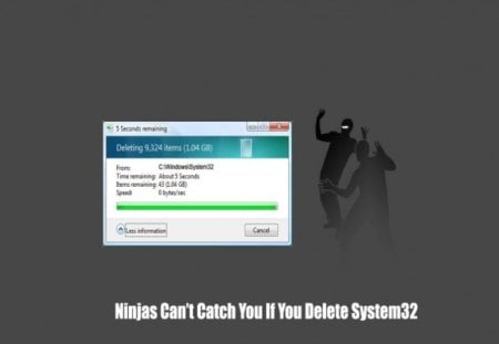 system32 and ninjaz - warning, ninja, system32, windows