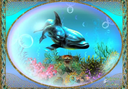 Marine Blues - oceans, seas, fish, dolphins, marinelife