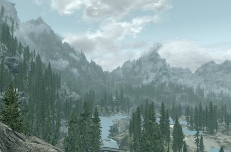 Skyrim: Great view - nature, scenery, skyrim, landscape, mountains