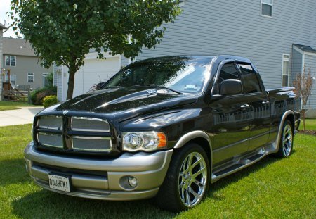 My Ride - sittin on dubs, ram, dodge, black