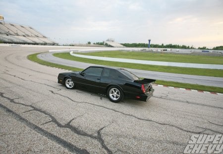 87 Monte Carlo - bowtie, track, black, gm