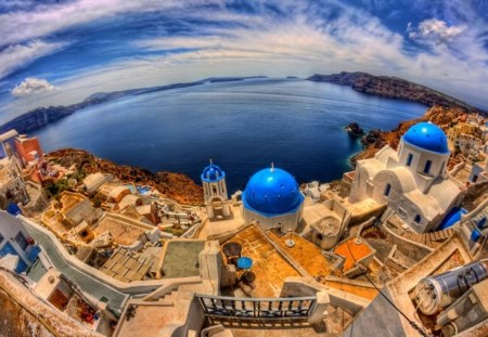 Santorini - santorini, nature, greece, island, sea